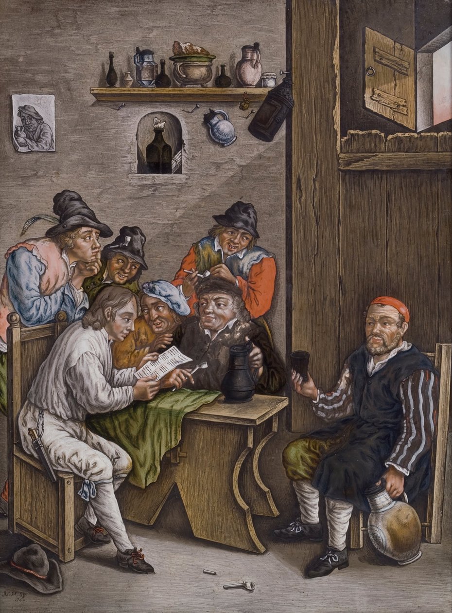 Rückseitige Malerei von Nikolaus Michael Spengler