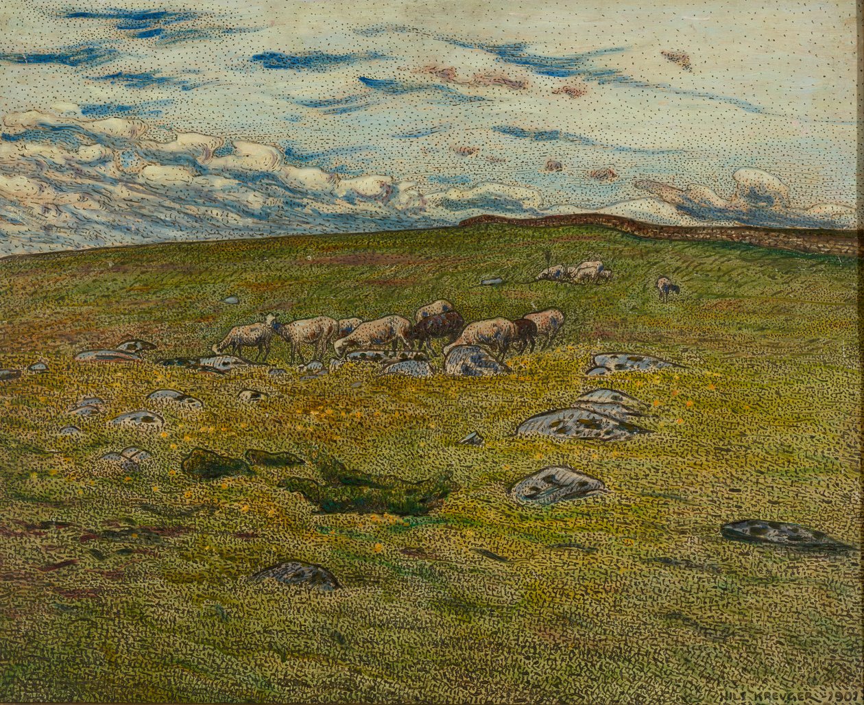 Weidende Schafe von Nils Kreuger