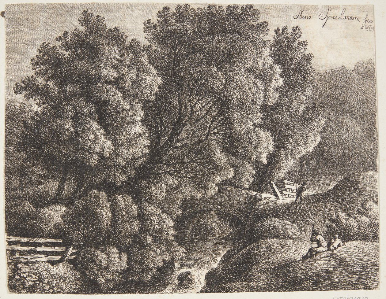 Landschaft mit einem Wasserlauf von Nina Spielmann