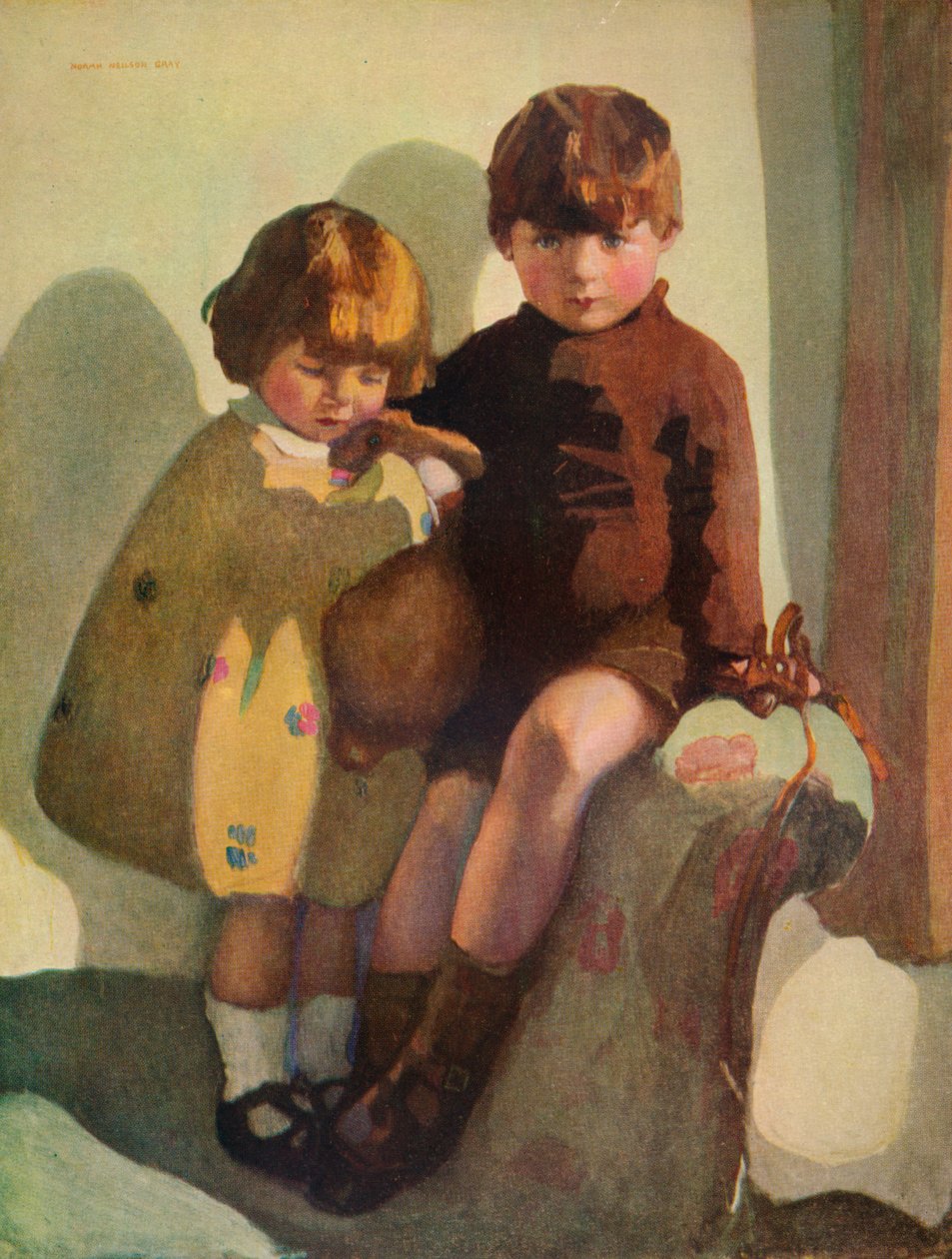 Ian und Rosemary, ca. 1923 von Norah Neilson Gray