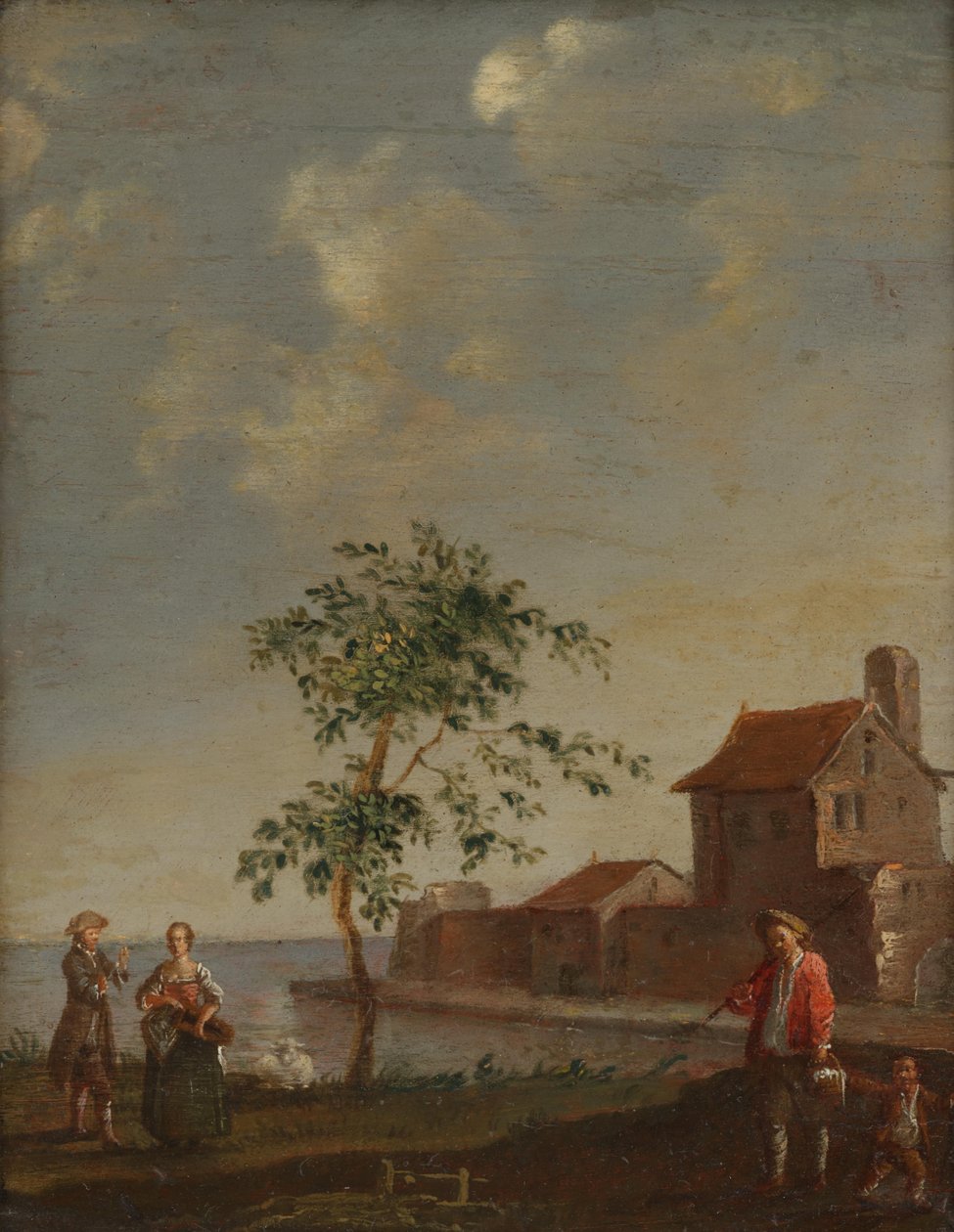 Landschaft mit figürlicher Staffage von Norbert Grund