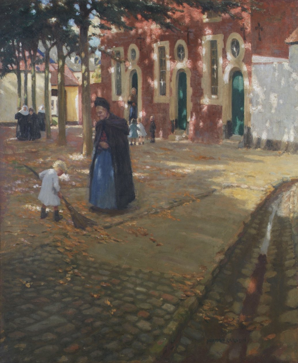 Sonnenschein im Beginenhof von Norman Garstin