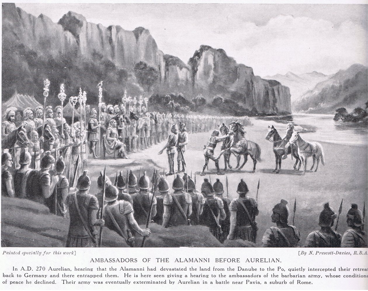 Botschafter der Alumanni vor Aurelian, 270 n. Chr. von Norman Prescott Davies