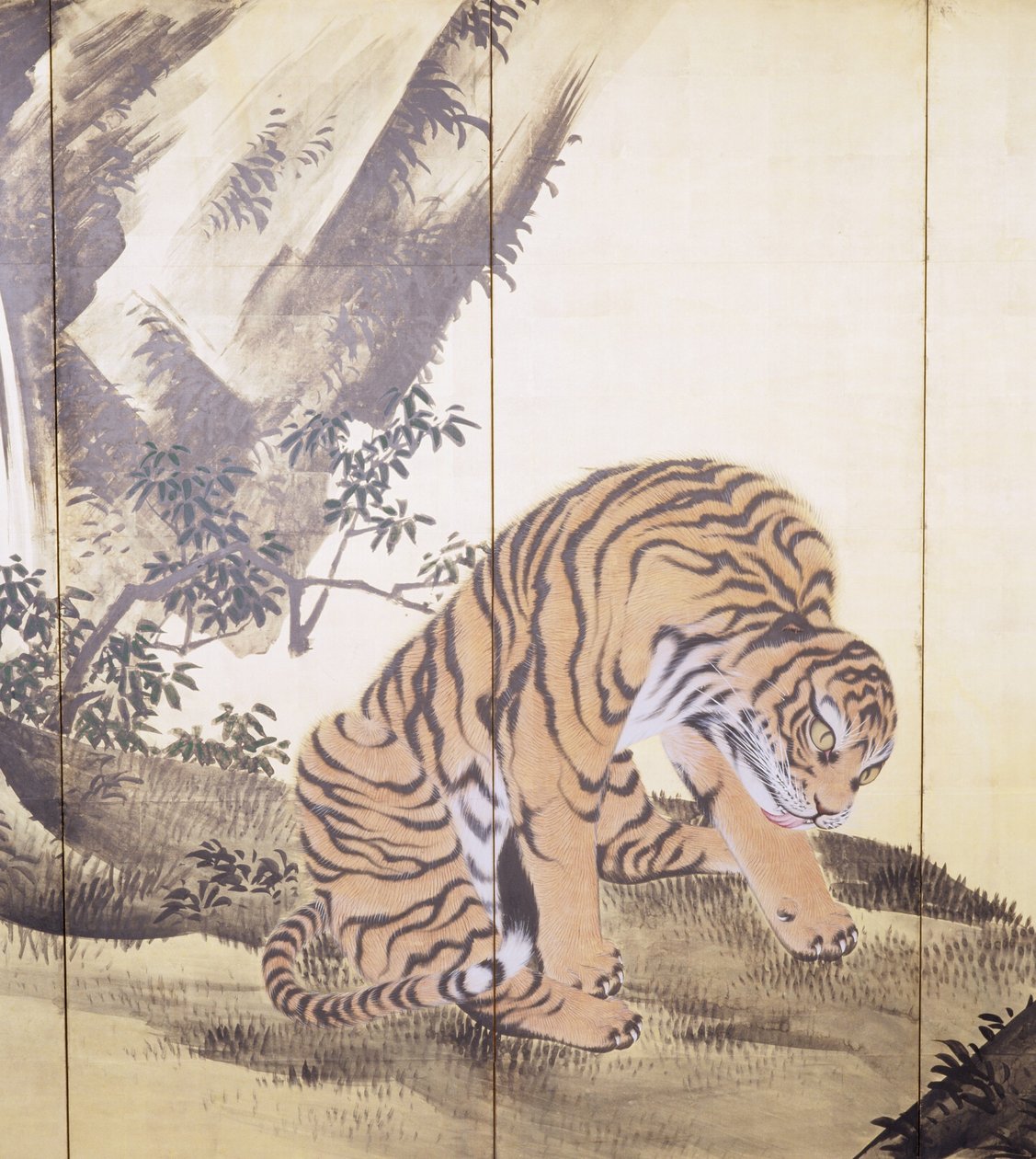 Tiger in einer Landschaft von Obun Kunii