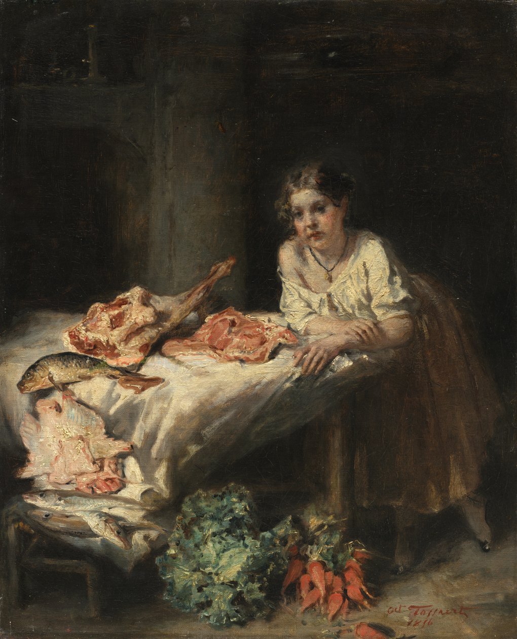 Die bürgerliche Küche, 1854 von Octave Tassaert