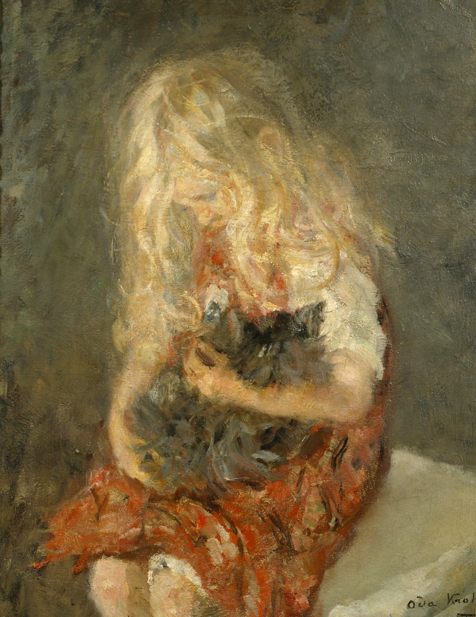 Mädchen mit Katze von Oda Krohg