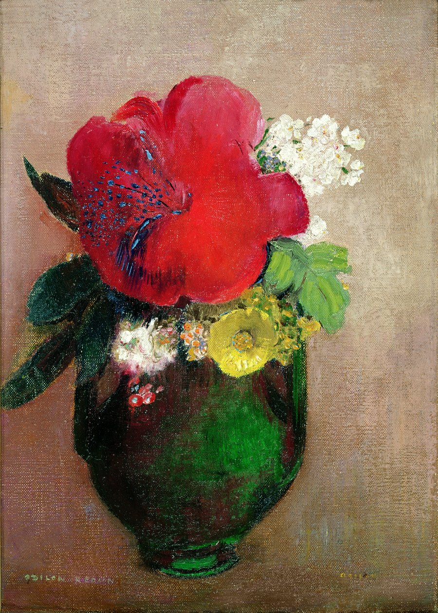 Die rote Mohnblume von Odilon Redon