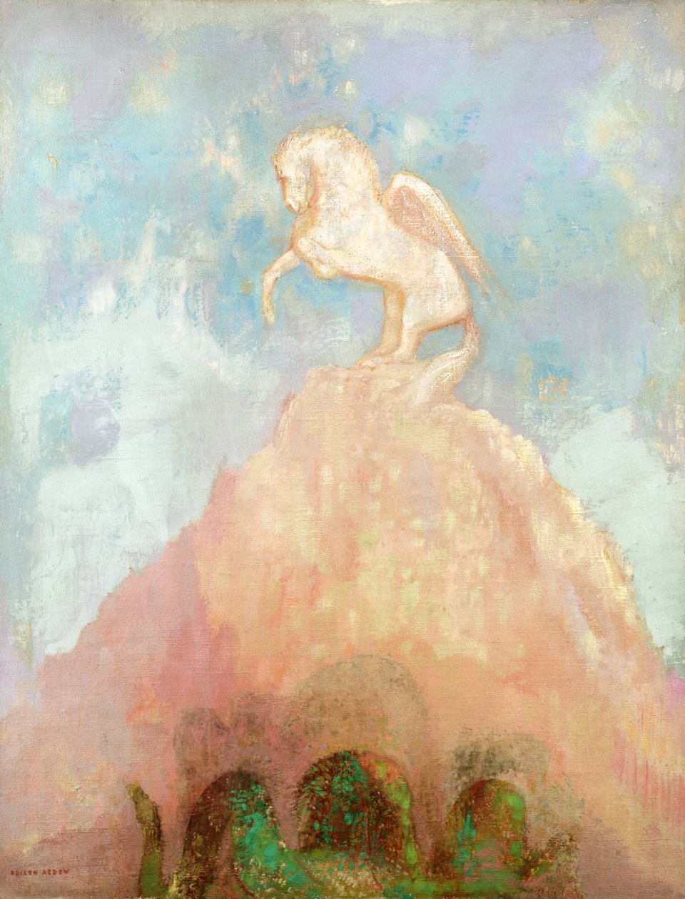 Weißer Pegasus, um 1908 von Odilon Redon