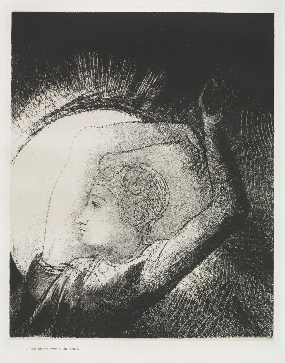 Eine Frau, bekleidet mit der Sonne von Odilon Redon