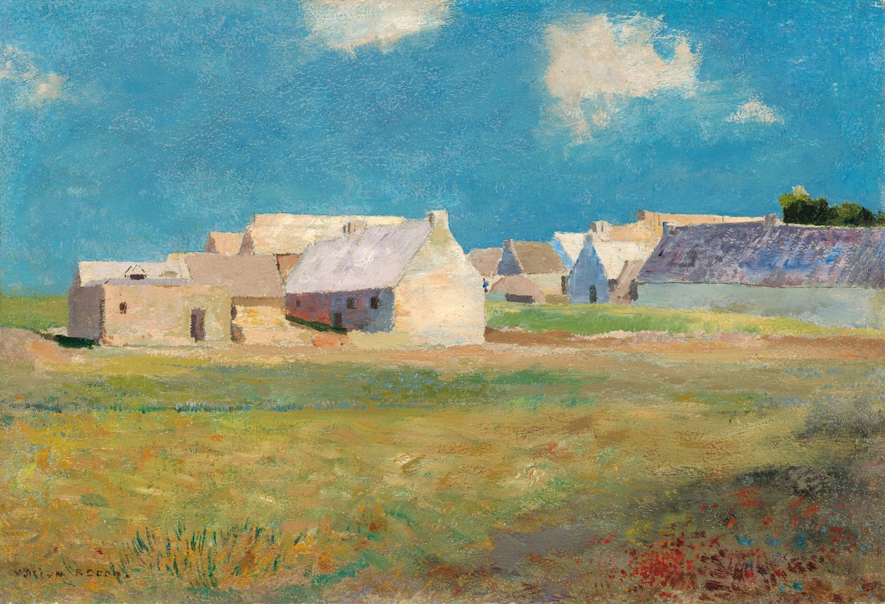 Bretonisches Dorf, ca. 1890 von Odilon Redon