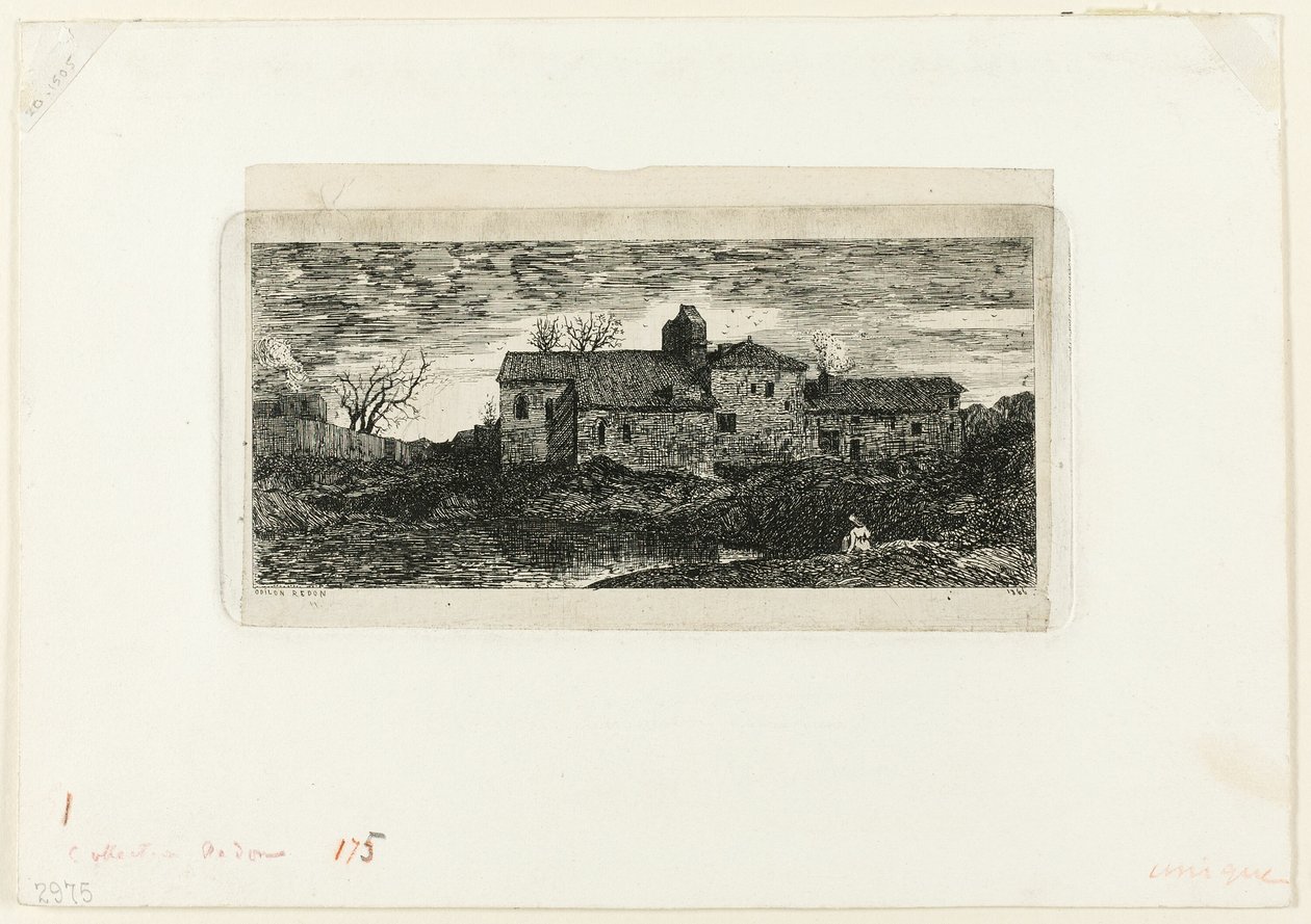 Kapelle und Pilgerhospiz in Harambeltz (Basses-Pyrenees) von Odilon Redon