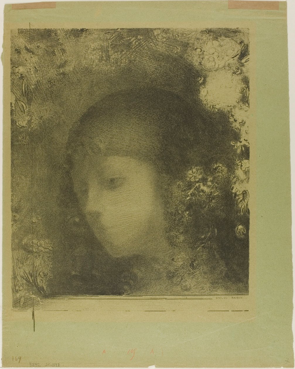 Kinderkopf mit Blumen von Odilon Redon