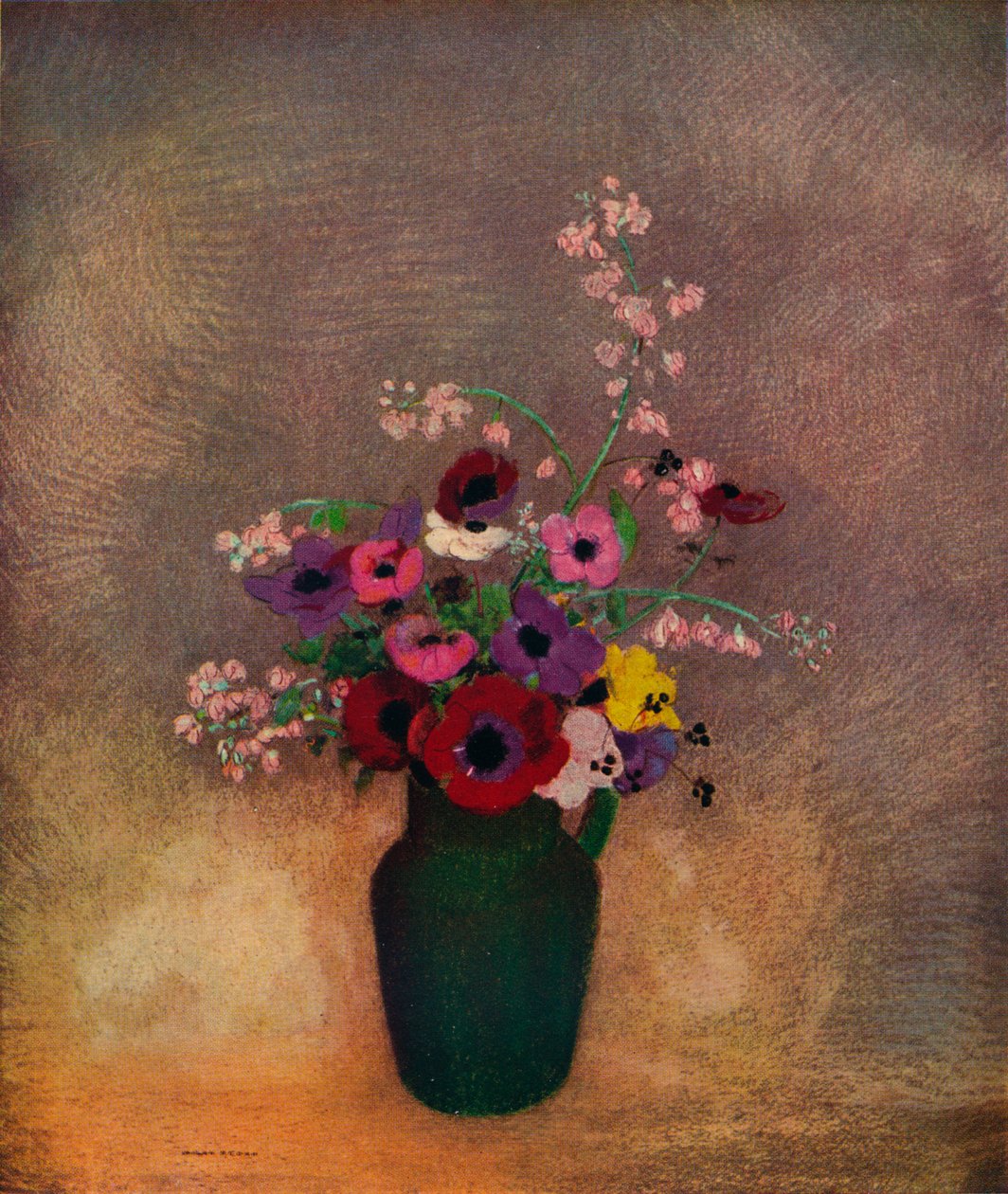 Blumen in einer grünen Vase, ca. 1910 von Odilon Redon
