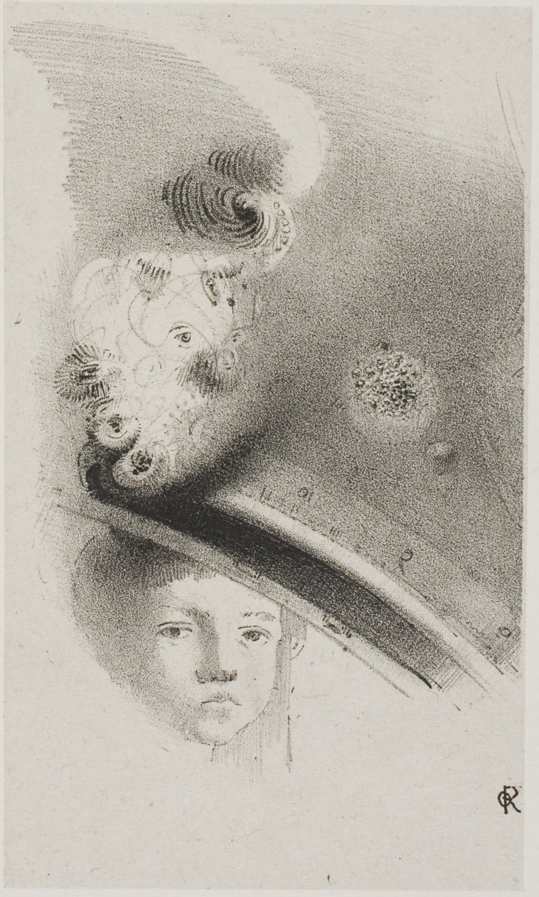 Unbetitelte Probedruck-Lithographie von Odilon Redon