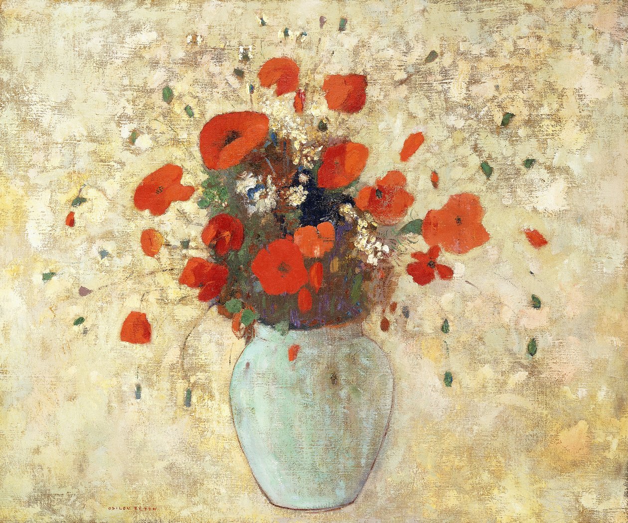 Vase mit Mohnblumen; Vase de Coquelicots, 1905-09 von Odilon Redon