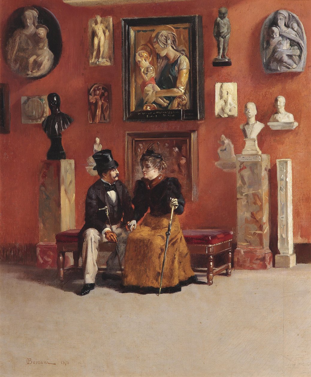 Rendezvous in den Uffizien von Odoardo Borrani
