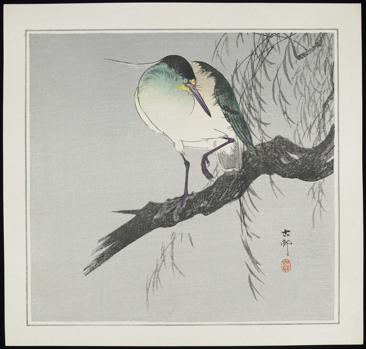 Reiher auf einem Ast, vor 1912 von Ohara Koson