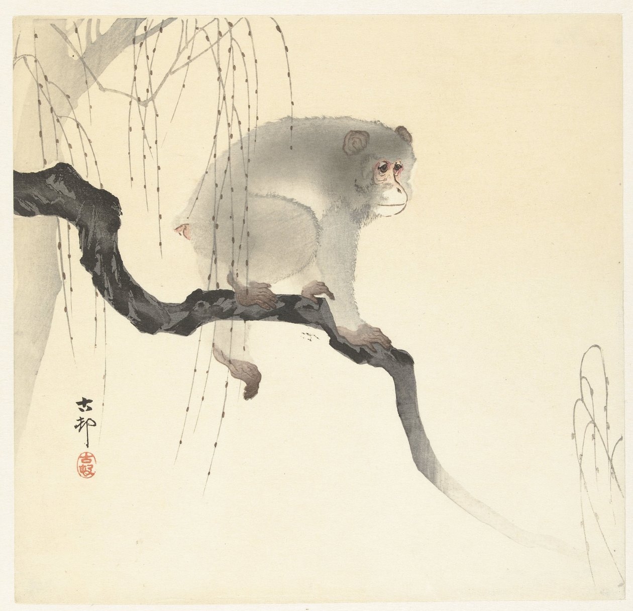Affe auf Baumzweig von Ohara Koson
