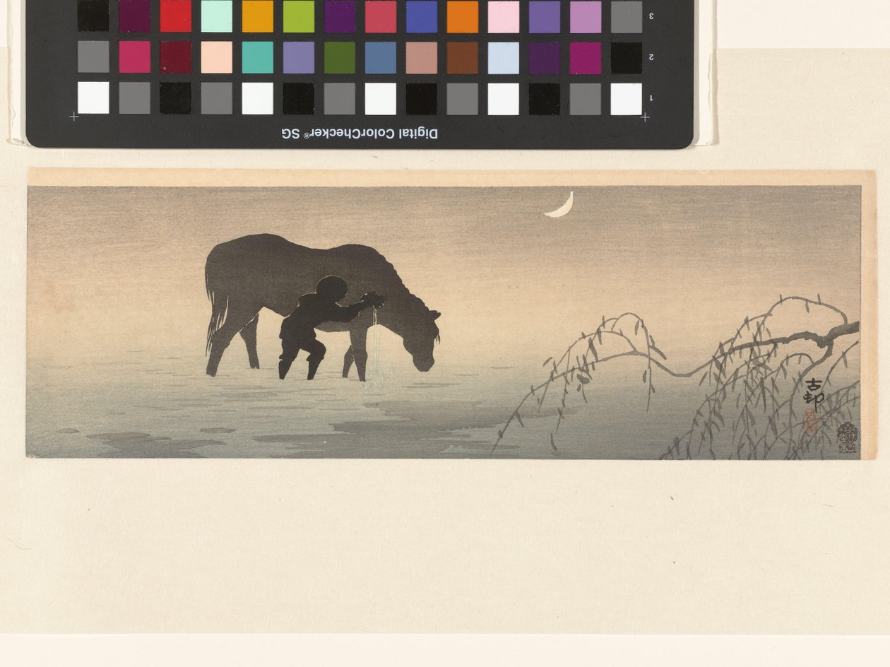 Mann und Pferd von Ohara Koson