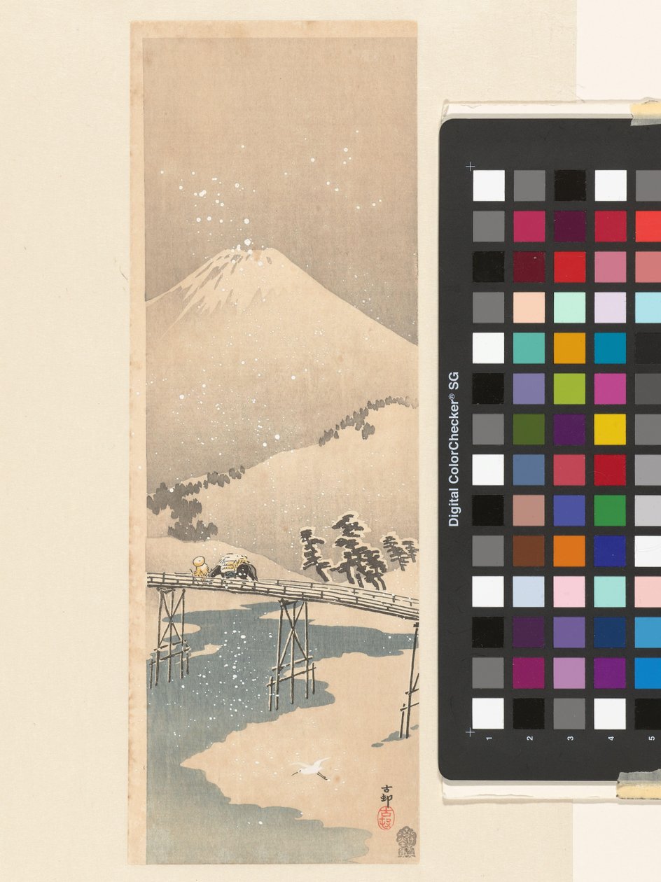Schneelandschaft mit dem Berg Fuji von Ohara Koson
