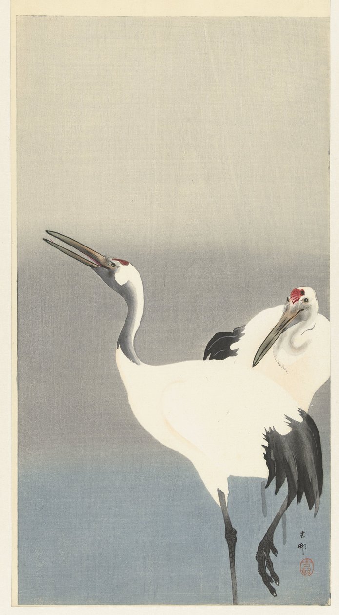 Zwei Kraniche von Ohara Koson