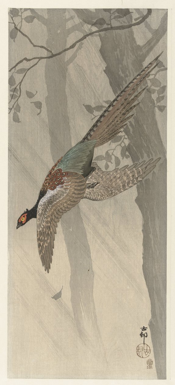 Fliegender Fasan von Ohara Koson