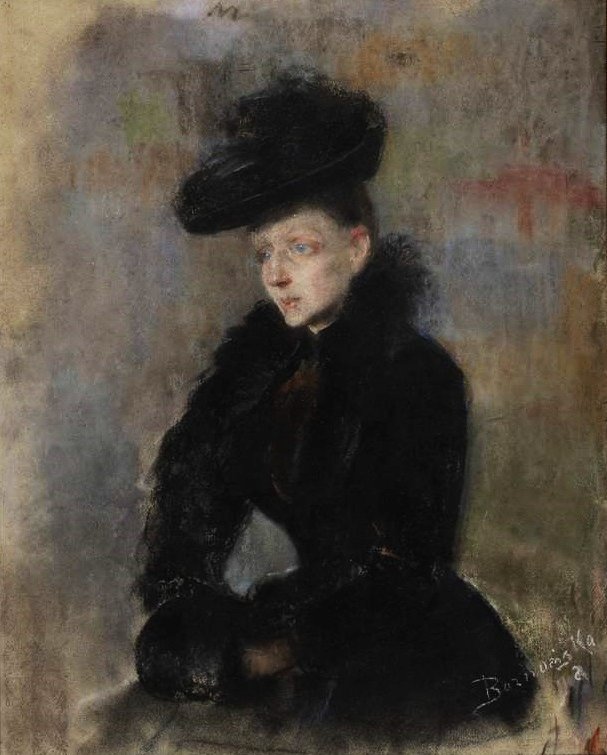 Eine Frau mit schwarzem Hut von Olga Boznanska
