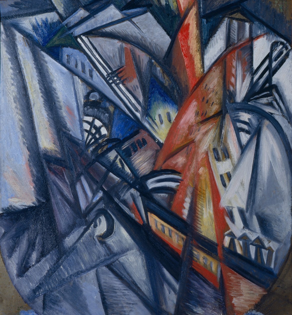 Feuer in der Stadt, 1913 von Olga Rozanova