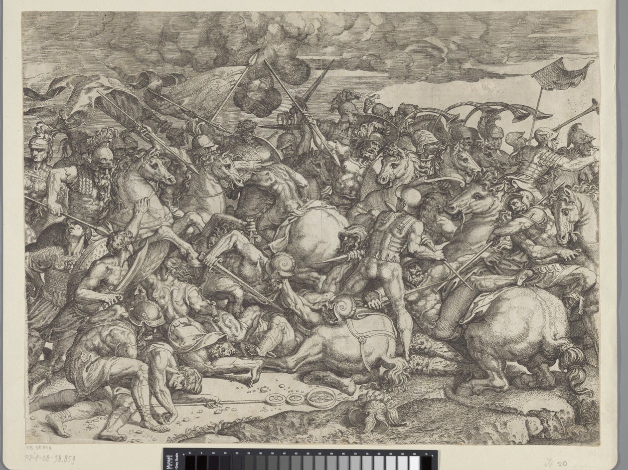 Schlacht an der Milvischen Brücke von Orazio Farinati (attributed to)