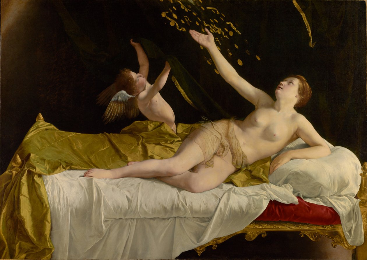 Danaë und der Goldregen von Orazio Gentileschi