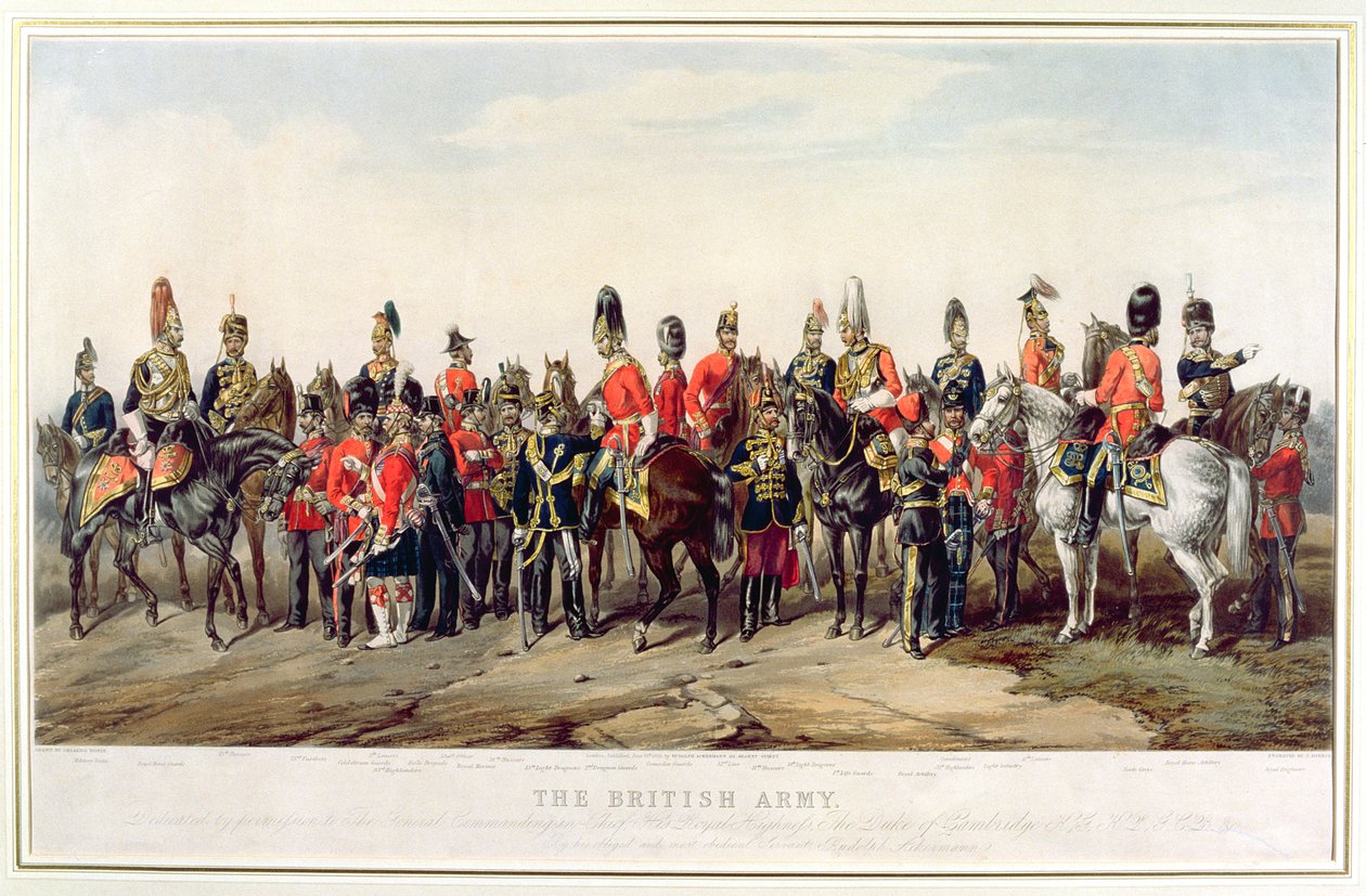 Uniformen der britischen Armee, graviert von J. Morris, 1859 von Orlando Norie