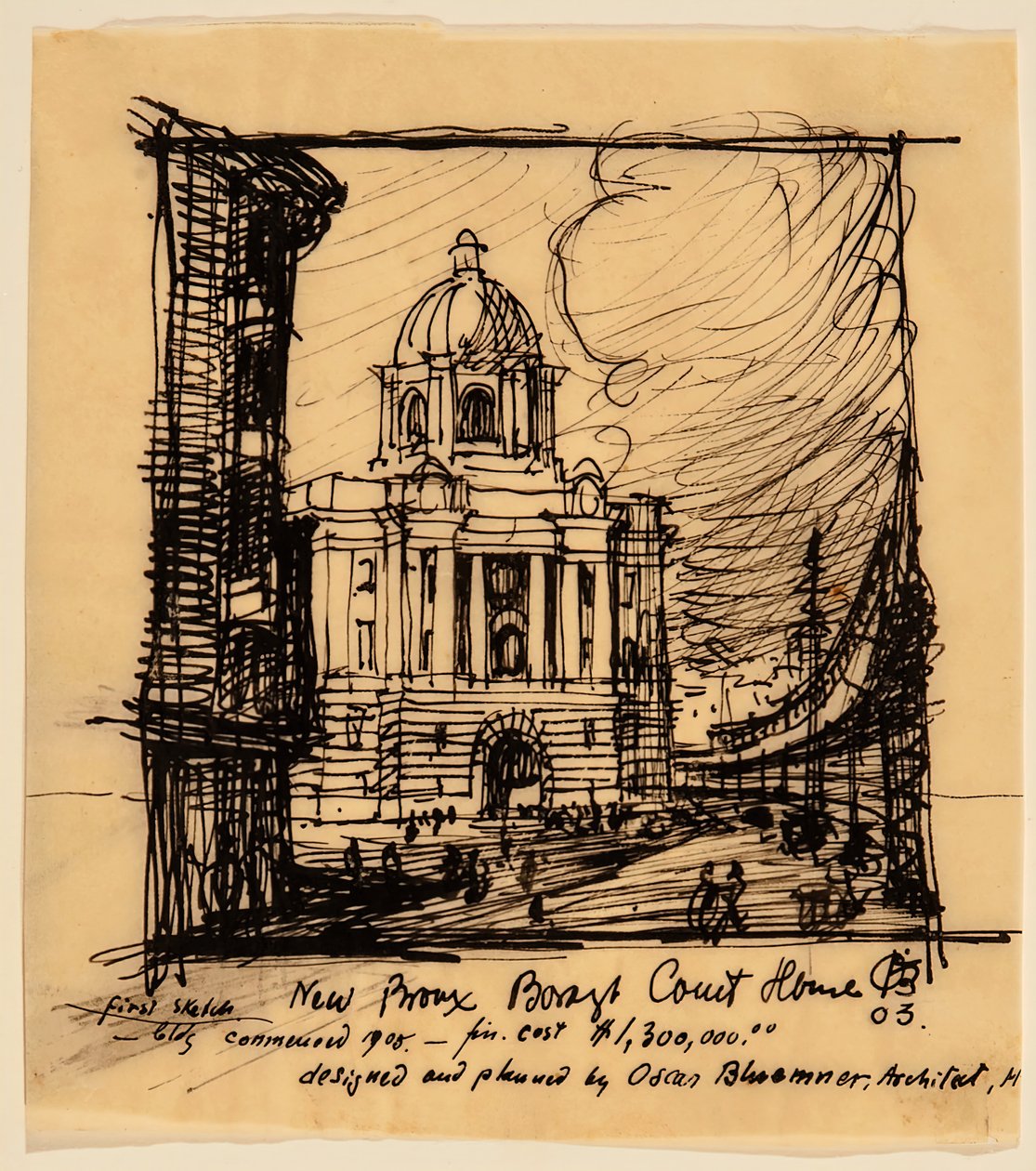 Neues Bronx County Courthouse, 1903 von Oscar Bluemner