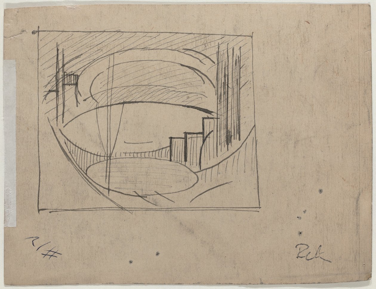 Studie für "Soho" (verso) von Oscar F. Bluemner