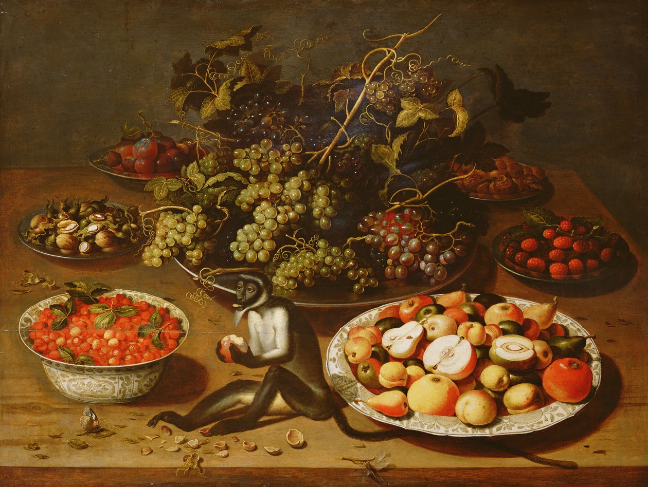 Stillleben mit Affe von Osias the Elder Beert