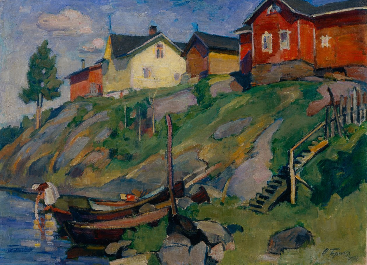 Ein Dorf in Finnland, 1915 von Osip Emmanuilovich Braz