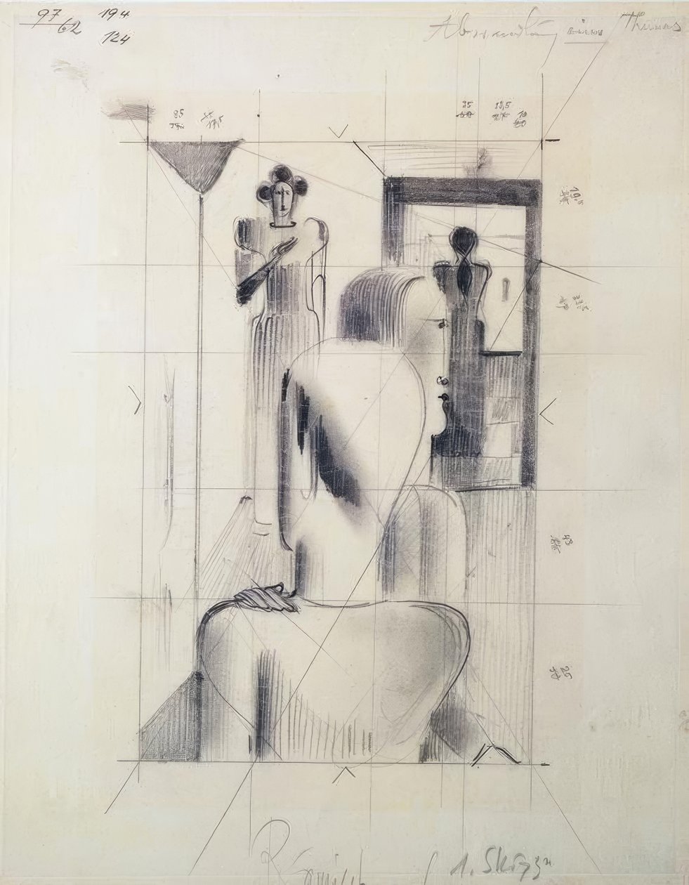 Figuren in einem Raum von Oskar Schlemmer