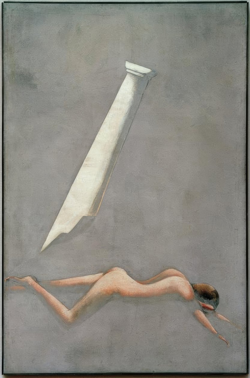 Folkwang-Zyklus: Gestürzter mit Säule von Oskar Schlemmer
