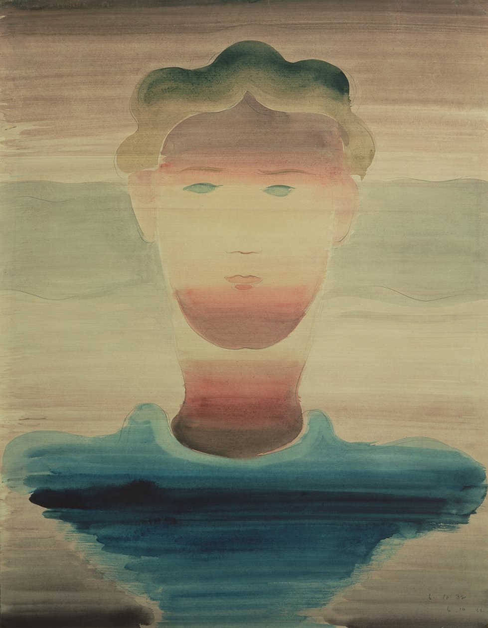 Gestreiftes Porträt, 1932 von Oskar Schlemmer