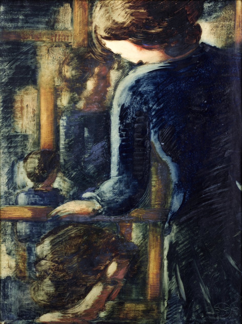 Drei Mädchen (und ein Kopf im Profil) von Oskar Schlemmer