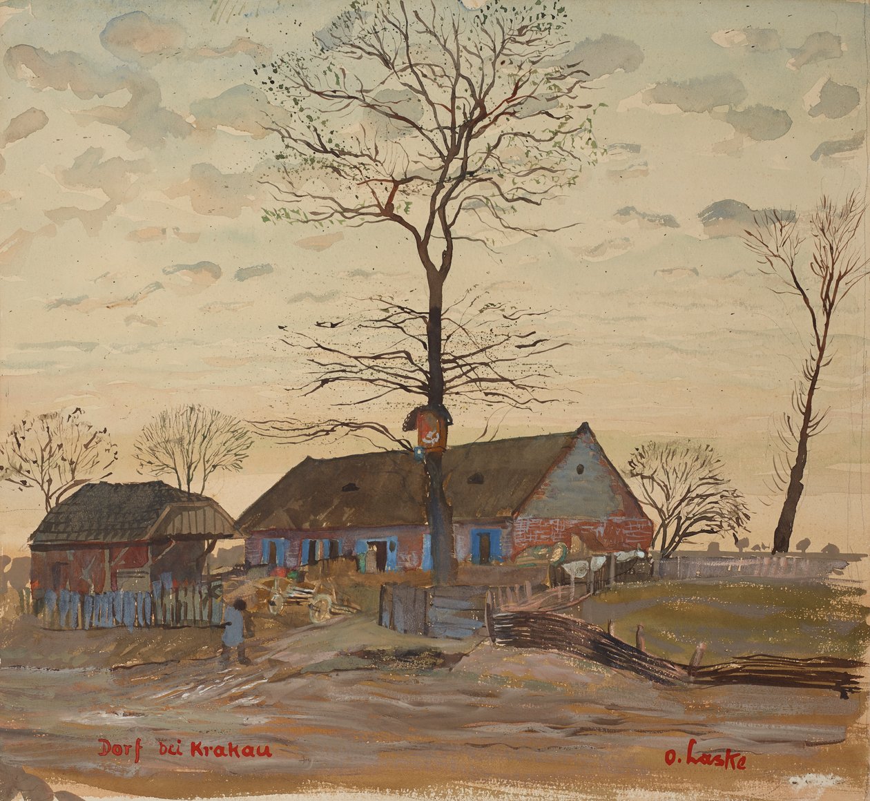 Dorf bei Krakau von Oskar Laske