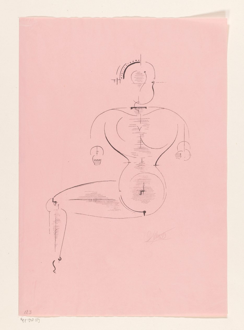Sitzende Figur von Oskar Schlemmer (signed by artist)