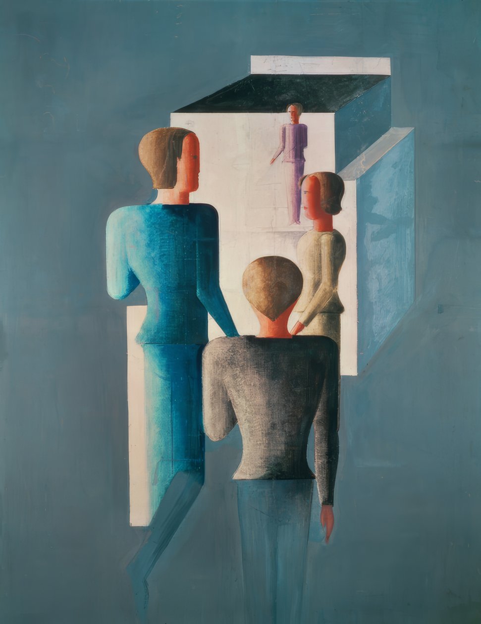 Vier Figuren und Kubus von Oskar Schlemmer