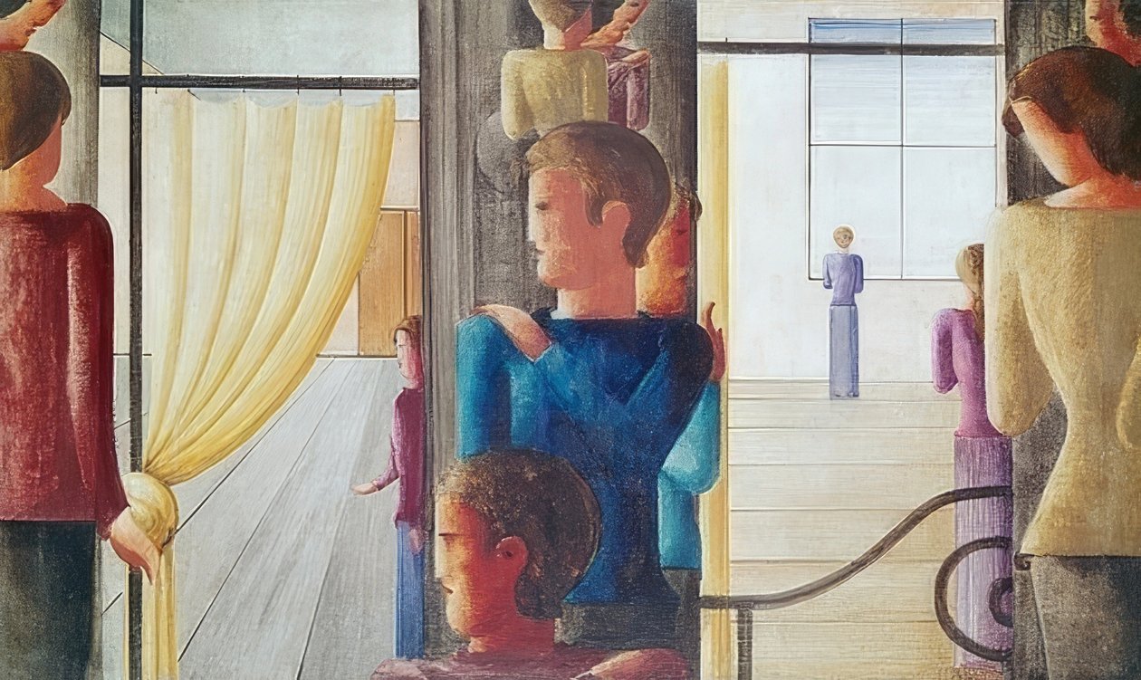 Zwölfergruppe mit Interieur von Oskar Schlemmer