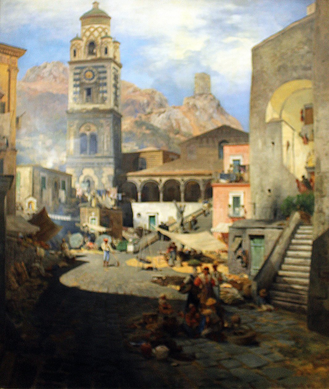 Marktplatz von Amalfi von Oswald Achenbach