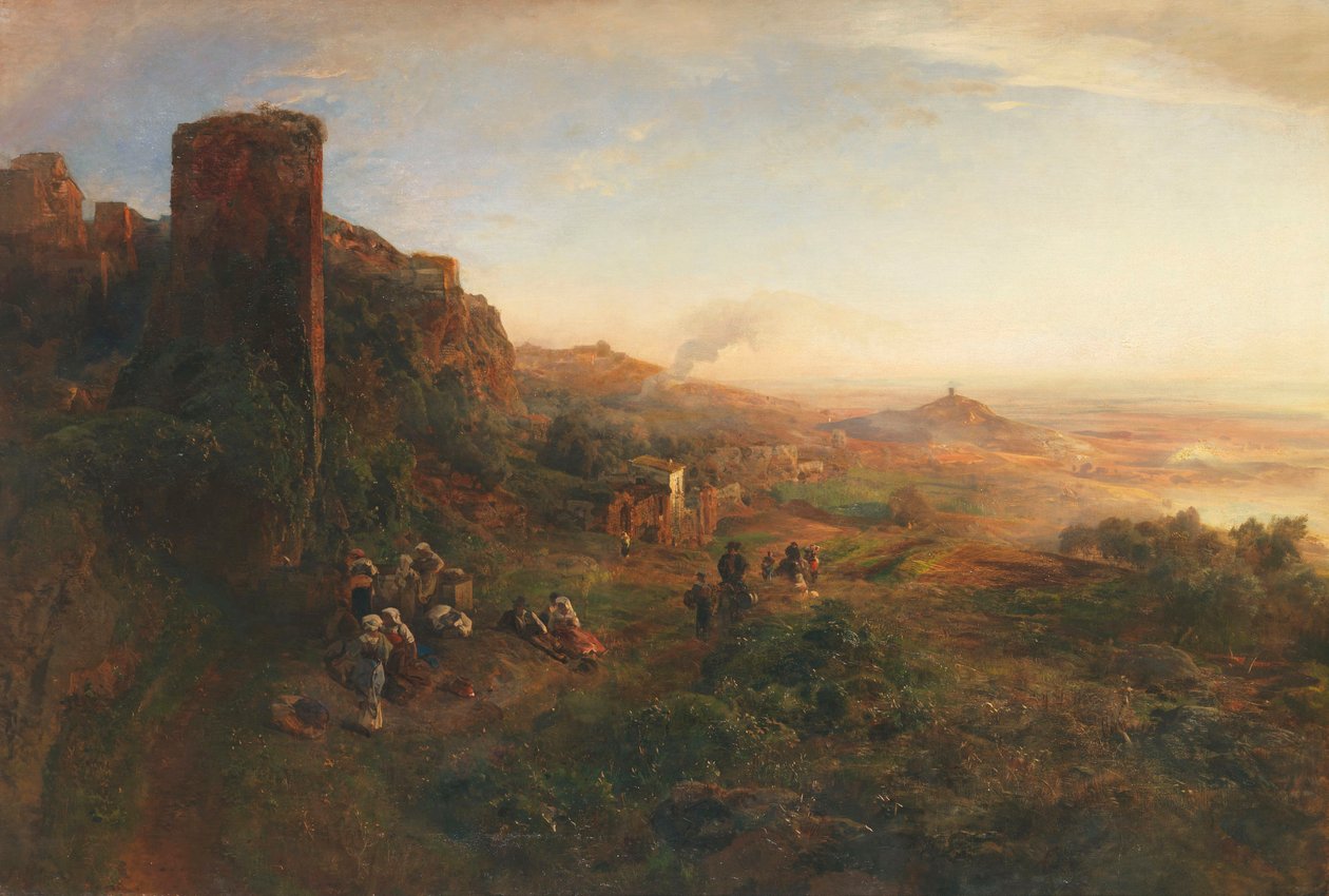 Abendstimmung in den Albaner Bergen von Oswald Achenbach