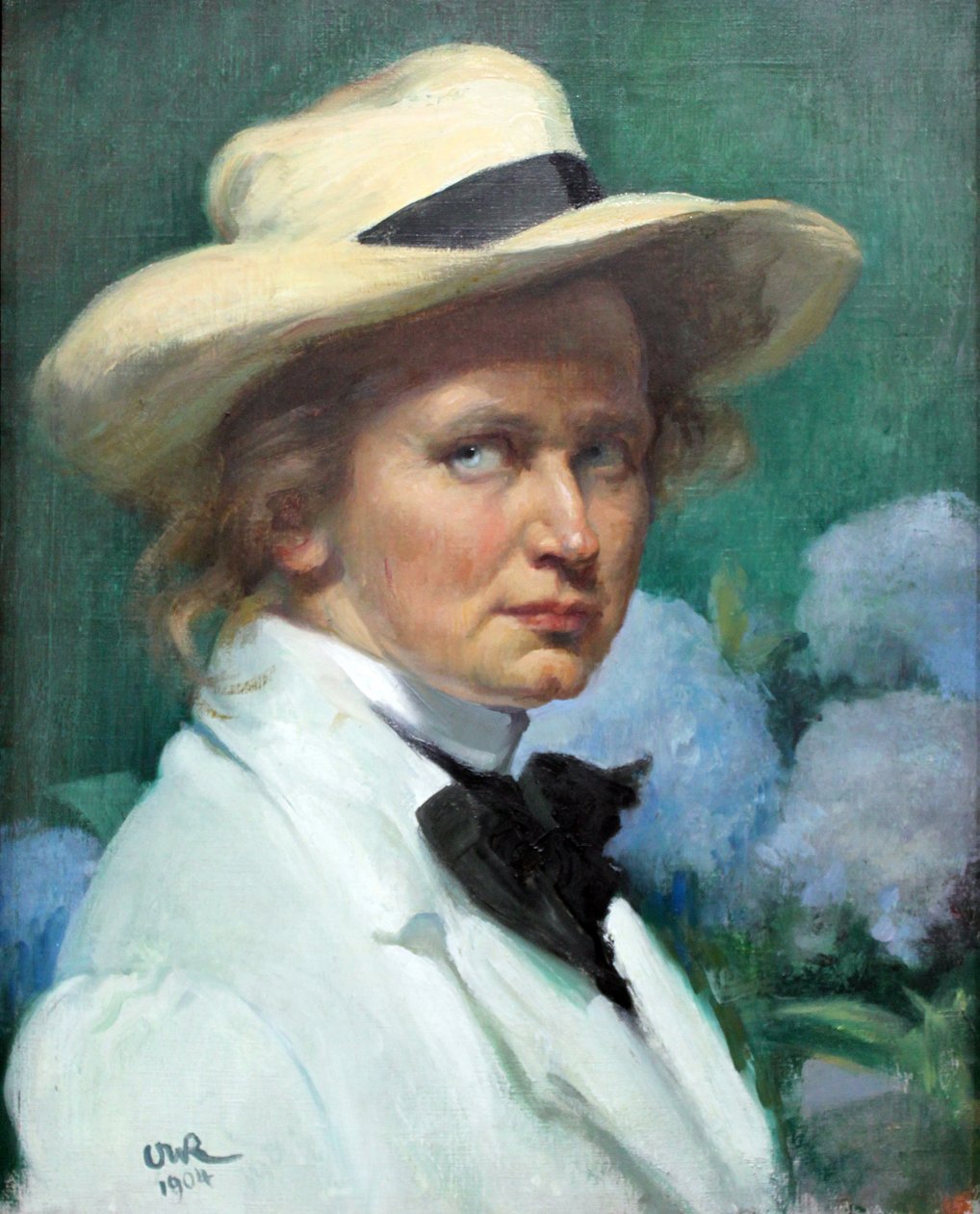 Selbstporträt mit einem Hut von Ottilie Roederstein