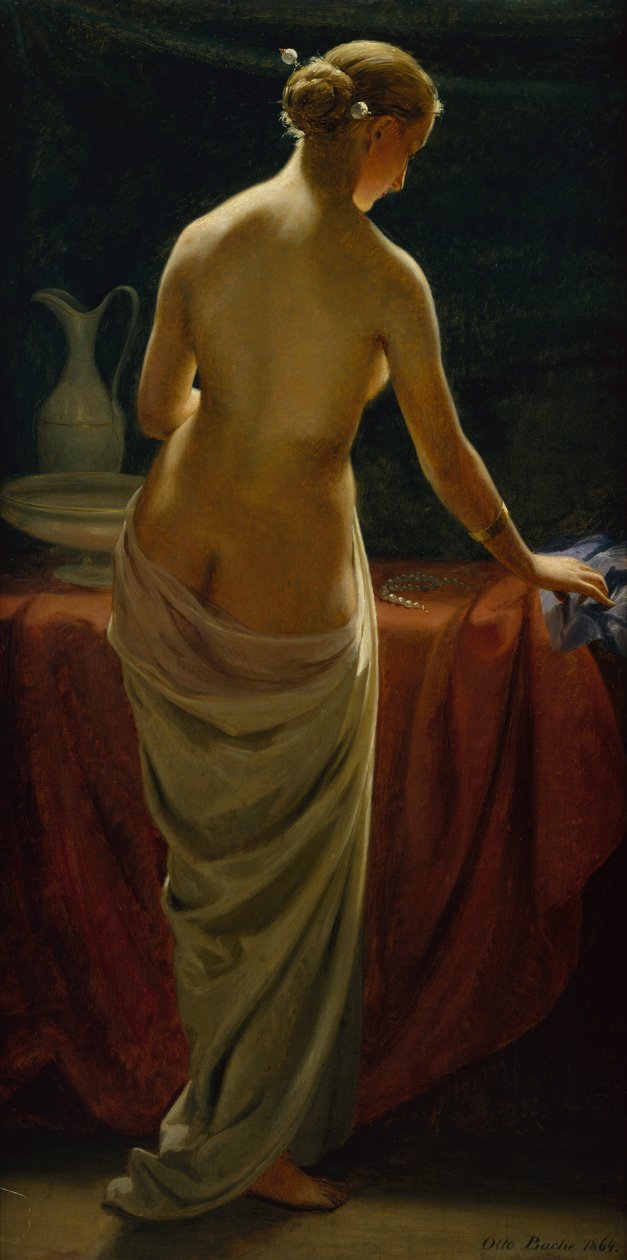 Eine nackte Dame bei ihrer Toilette von Otto Bache