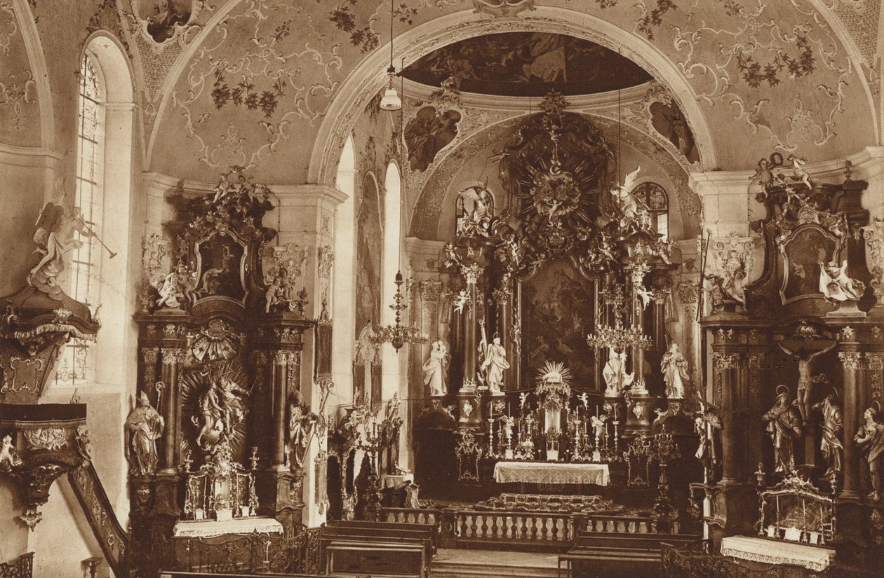 Pfarrkirche, Oberammergau, Innenansicht der Kirche von Otto Ballerstedt