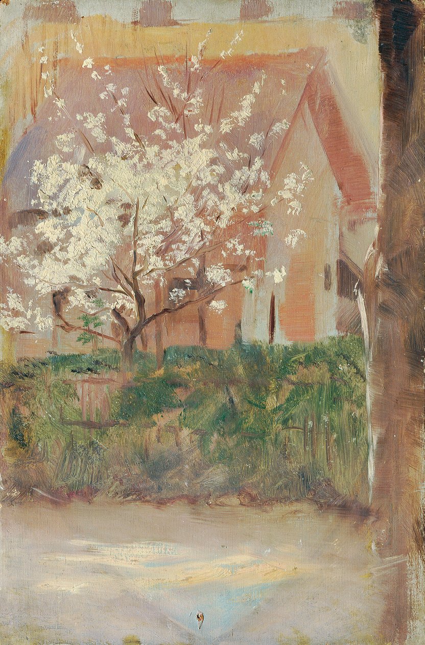 Weißblühender Baum im Vorgarten von Otto Friedrich