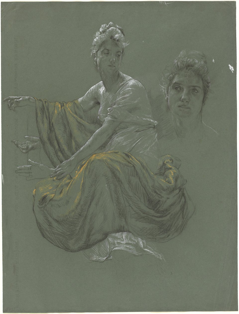 Elegante junge Frau in klassischer Drapierung von Otto Greiner